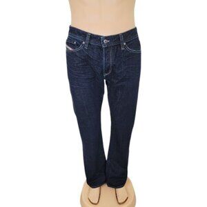 Diesel Men's Navy Viker Five-Pocket Dark Wash Classic Straight Jeans Size 34